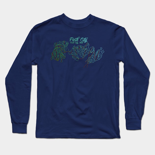 Park City Trail Map Long Sleeve T-Shirt by ChasingGnarnia